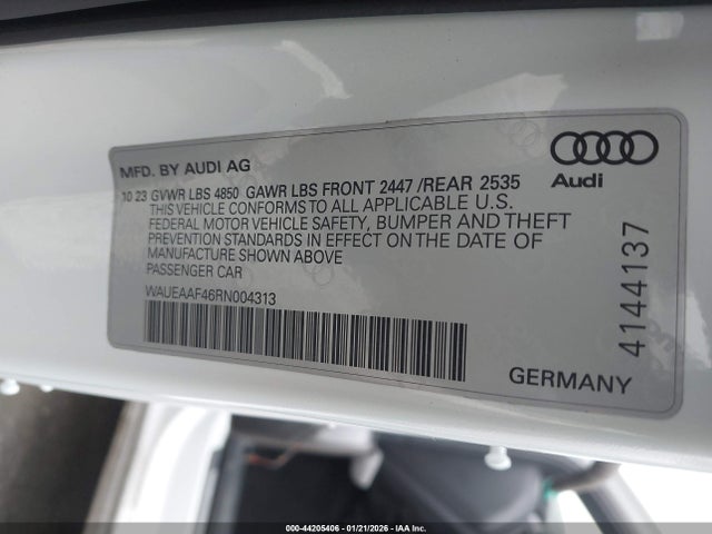 WAUEAAF46RN004313 Audi A4 Premium Plus 45 Tfsi S Line Quattro S Tronic