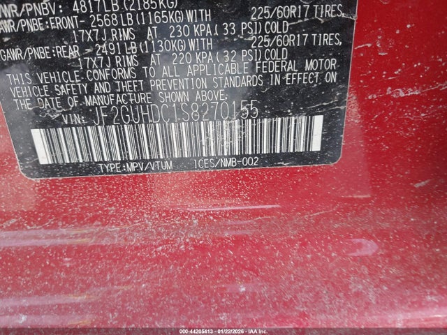 Aukcja sprzedaży 2025 Subaru Crosstrek Premium, vin: JF2GUHDC1S8270155, numer aukcji: 44205413
