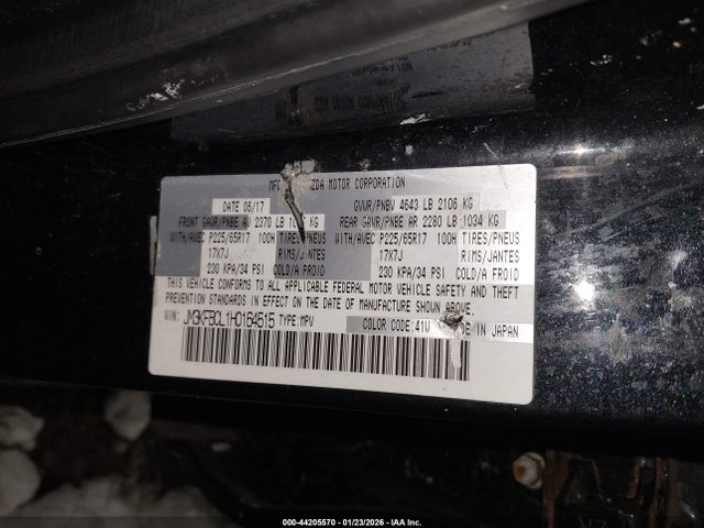 44205570 :رقم المزاد ، JM3KFBCL1H0164515 vin ، 2017 Mazda Cx-5 Touring مزاد بيع