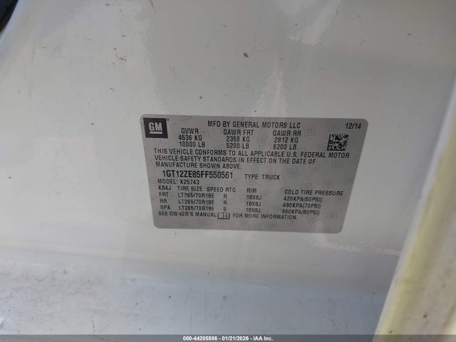 1GT12ZE85FF550561 GMC Sierra 2500hd Slt