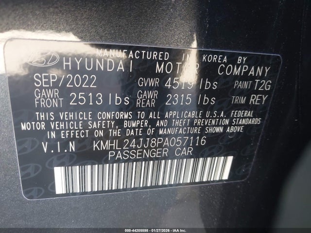 KMHL24JJ8PA057116 Hyundai Sonata Hybrid Blue