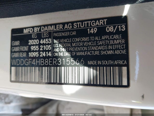 WDDGF4HB8ER315566 Mercedes-Benz C-class C 250 Sport