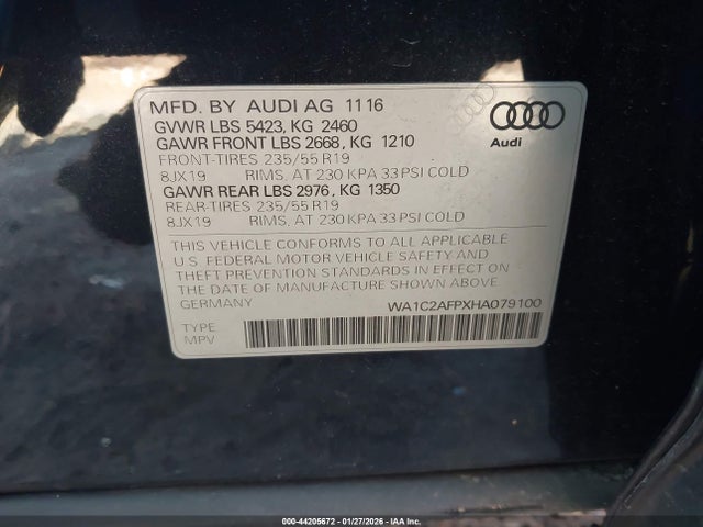 2017 AUDI Q5 WA1C2AFPXHA079100 Photo 8