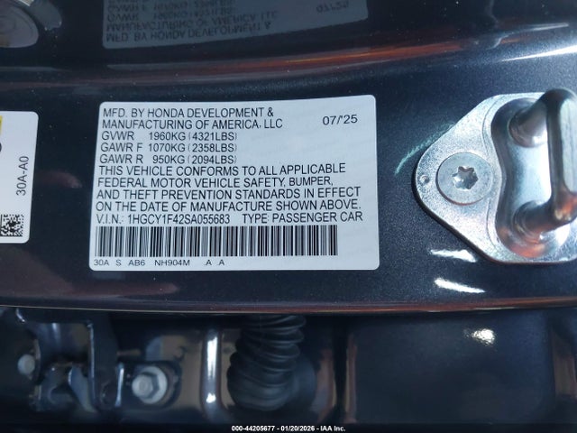 1HGCY1F42SA055683 Honda ACCORD SE