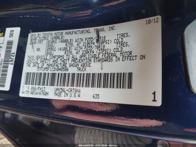 2013 TOYOTA TUNDRA 5TFUM5F11DX040586 Photo 8