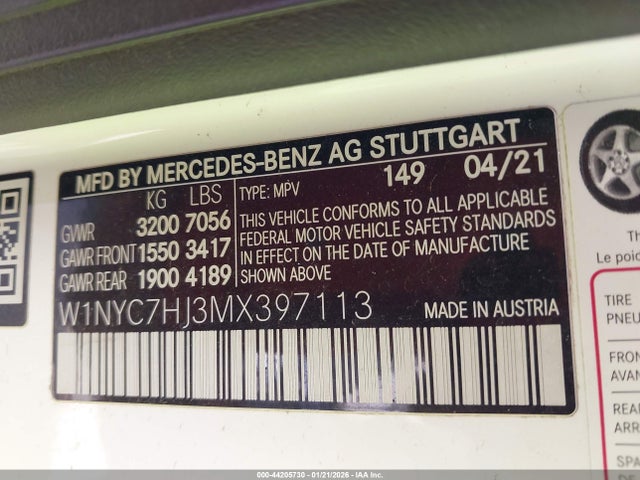 W1NYC7HJ3MX397113 Mercedes-Benz Amg G 63 4matic