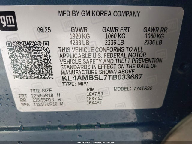 Aukcja sprzedaży 2026 Buick Encore Gx Preferred Fwd, vin: KL4AMBSL7TB033687, numer aukcji: 44205731