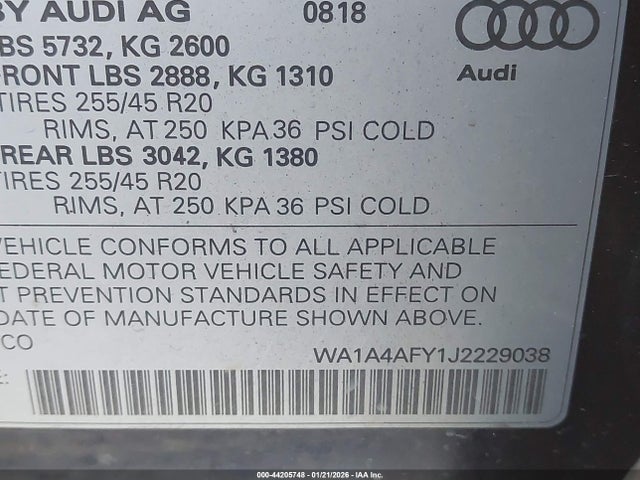 2018 AUDI SQ5 WA1A4AFY1J2229038 Photo 8