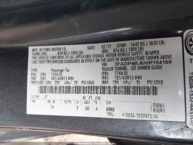 Ford FIESTA SE 2017 3FADP4BJ6HM154169 Image 9