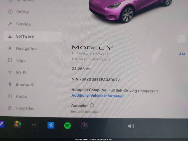 44205772 :رقم المزاد ، 7SAYGDEE8PA080072 vin ، 2023 Tesla Model Y Awd/long Range Dual Motor All-wheel Drive مزاد بيع