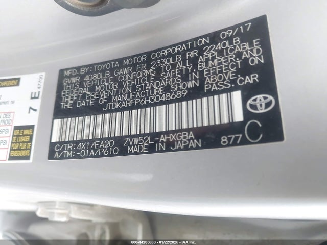 JTDKARFP6H3048689 Toyota Prius Prime Premium