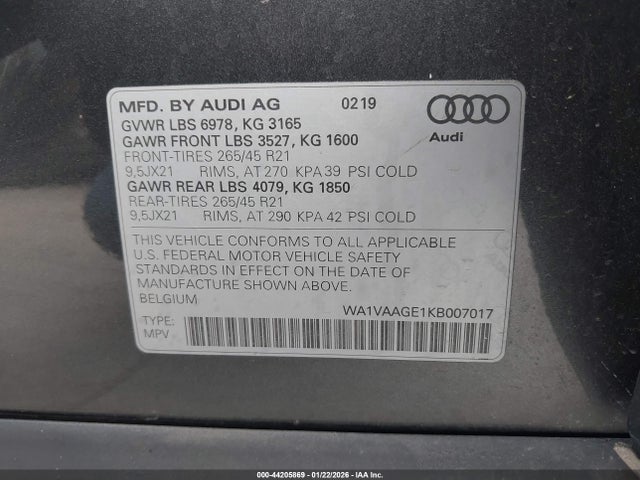 2019 AUDI E-TRON WA1VAAGE1KB007017 Photo 8