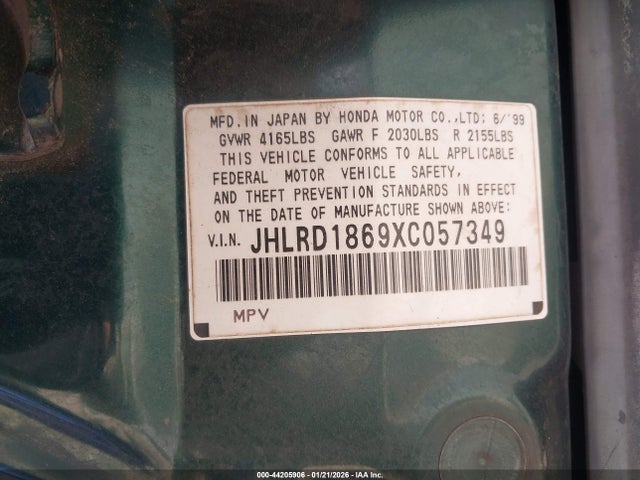 1999 HONDA CR-V JHLRD1869XC057349 Photo 8
