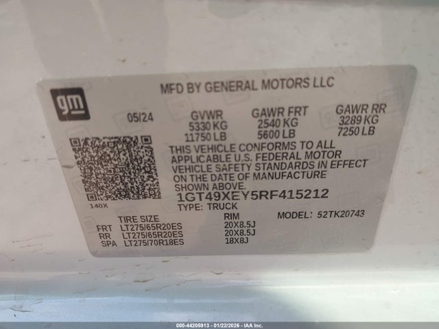 1GT49XEY5RF415212 GMC Sierra 2500hd 4wd Standard Bed Denali Ultimate