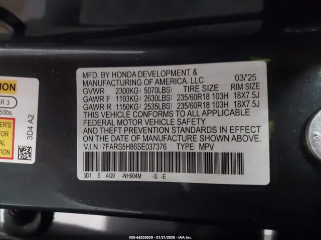 2025 HONDA CR-V HYBRID 7FARS5H86SE037376 Photo 8