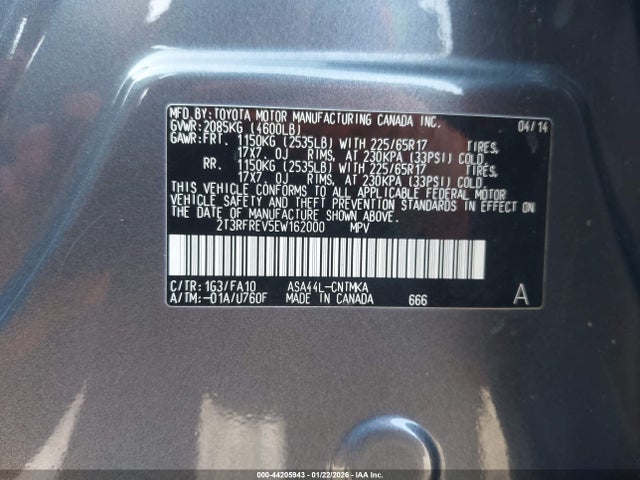 Toyota Rav4 Xle 2014 2T3RFREV5EW162000 Image 9