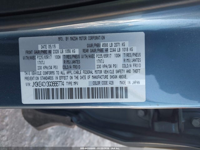 Продажа на аукционе авто 2016 Mazda Cx-5 Touring, vin: JM3KE4CY3G0666774, номер лота: 44205950
