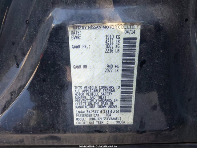 1N4AL3AP5EC410328 Nissan Altima 2.5 S