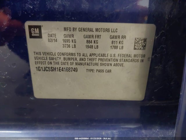1G1JC5SH1E4168749 Chevrolet Sonic Lt Auto