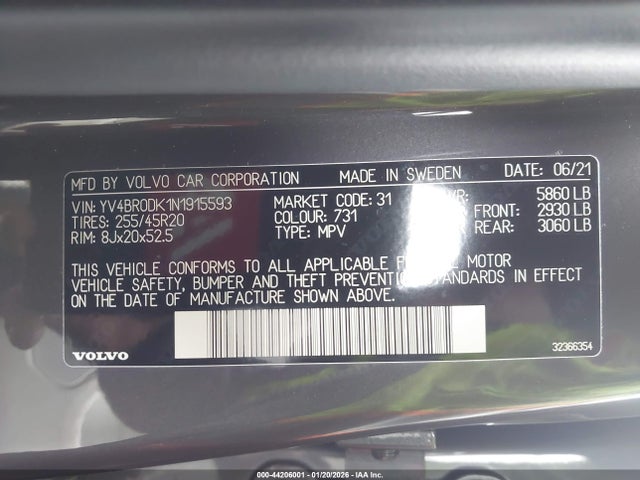 2022 VOLVO XC60 RECHARGE PLUG-IN HYBRID YV4BR0DK1N1915593 Photo 8