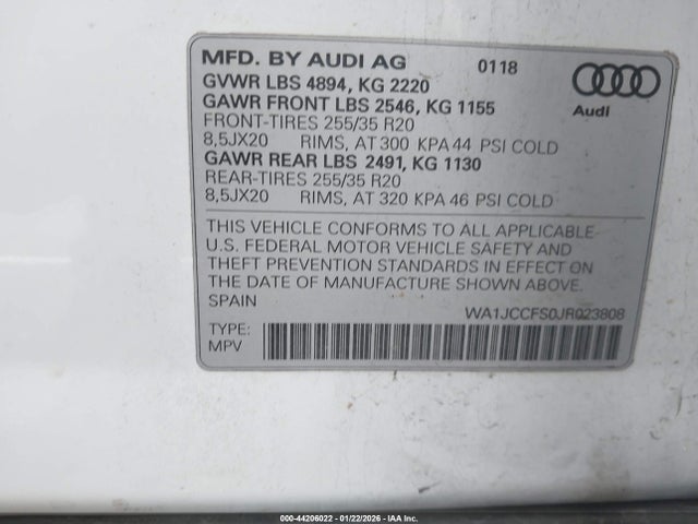 2018 AUDI Q3 WA1JCCFS0JR023808 Photo 8