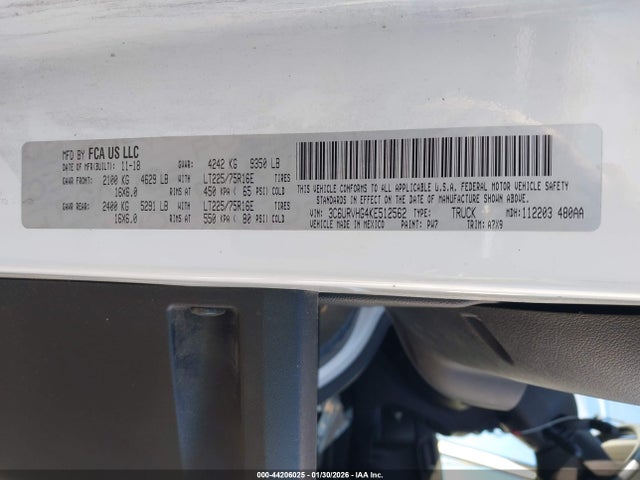 2019 RAM PROMASTER 3500 3C6URVHG4KE512562 Photo 8