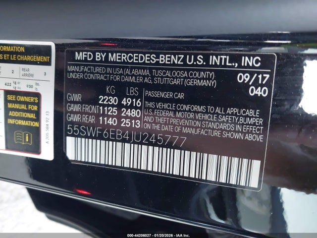 55SWF6EB4JU245777 Mercedes-Benz Amg C 43 4matic