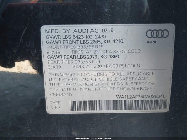 2016 AUDI Q5 WA1L2AFP5GA035245 Photo 8
