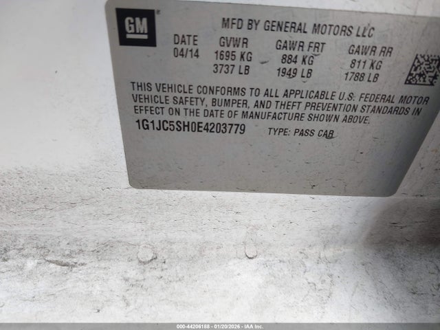 1G1JC5SH0E4203779 Chevrolet Sonic Lt Auto
