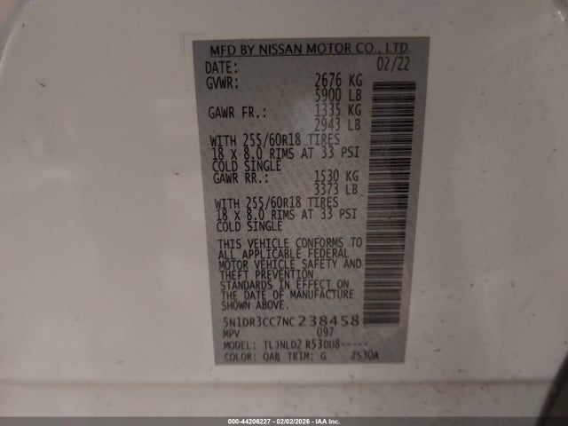 2022 NISSAN PATHFINDER 5N1DR3CC7NC238458 Photo 8