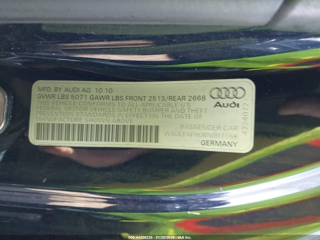 2011 AUDI A5 WAULFAFH0BN007158 Photo 8