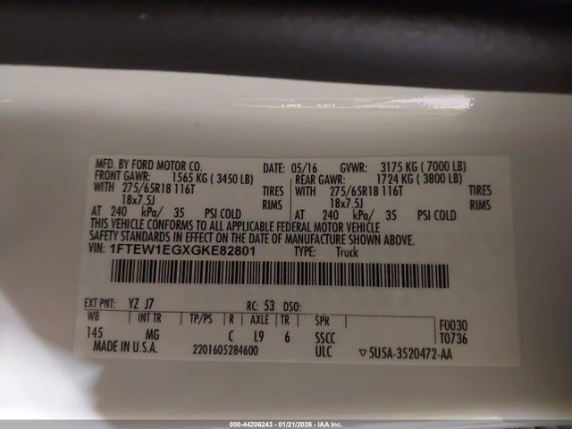 Ford F-150 Xlt 2016 1FTEW1EGXGKE82801 Image 9