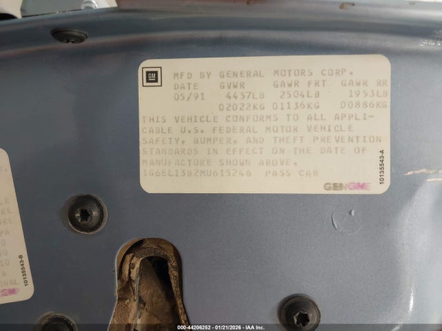 1991 CADILLAC ELDORADO 1G6EL13B2MU615246 Photo 8