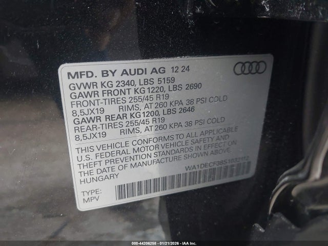 2025 AUDI Q3 WA1DECF38S1032112 Photo 8