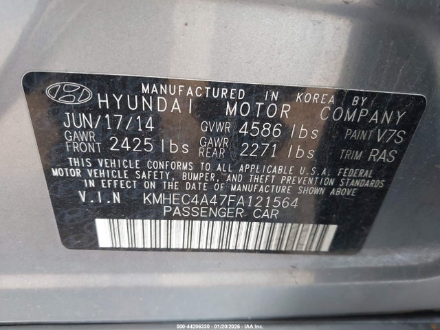 KMHEC4A47FA121564 Hyundai SONATA HYBRID