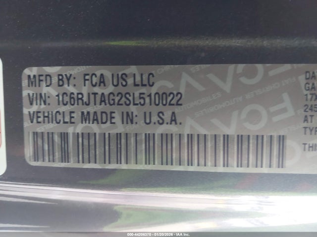 1C6RJTAG2SL510022 Jeep Gladiator Sport
