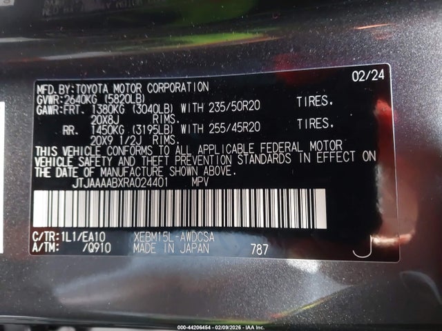 Aukcja sprzedaży 2024 Lexus Rz Rz 450e Premium, vin: JTJAAAABXRA024401, numer aukcji: 44206454