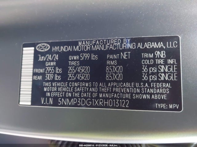 5NMP3DG1XRH013122 Hyundai Santa Fe Hybrid Limited