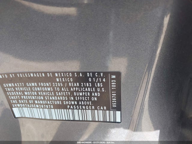 3VWD07AJ5EM267878 Volkswagen Jetta 1.8t Se