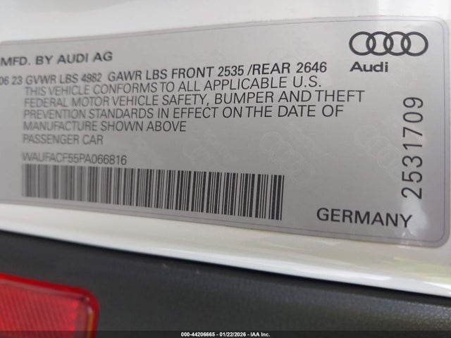 WAUFACF55PA066816 Audi A5 Sportback Premium Plus 45 Tfsi S Line Quattro S Tronic