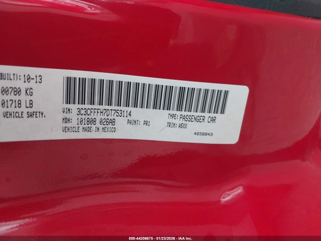 2013 FIAT 500 3C3CFFFH7DT753114 Photo 8