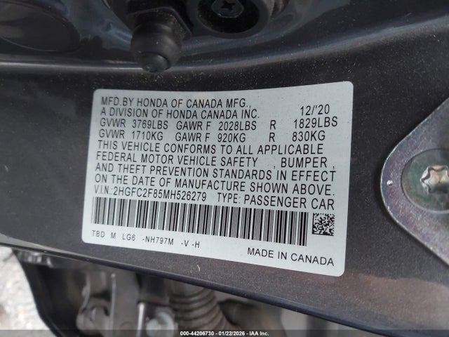 Honda Civic Sport 2021 2HGFC2F85MH526279 Image 9