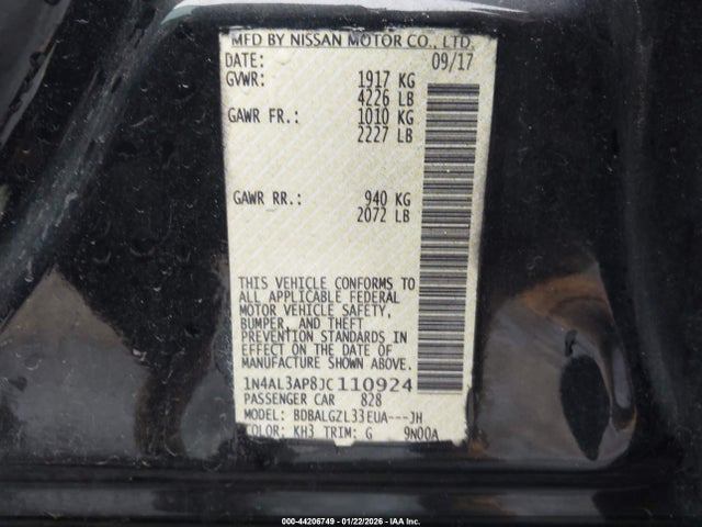 1N4AL3AP8JC110924 Nissan Altima 2.5 S