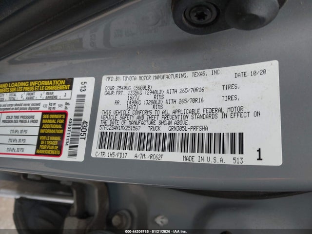 5TFCZ5AN1MX251567 Toyota Tacoma Trd Off-road