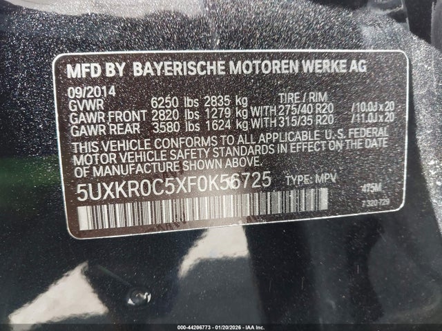 5UXKR0C5XF0K56725 BMW X5 Xdrive35i