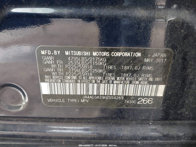 2017 MITSUBISHI OUTLANDER JA4AD3A39HZ054269 Photo 8