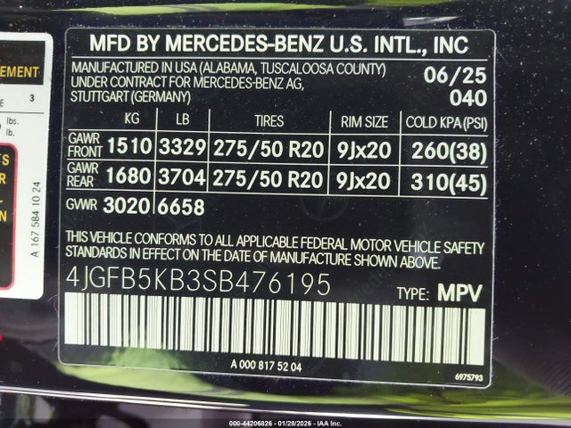 4JGFB5KB3SB476195 Mercedes-Benz Gle 450 4matic