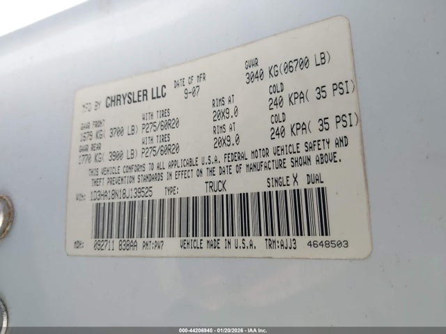 2008 DODGE RAM 1500 1D3HA18N18J139525 Photo 8