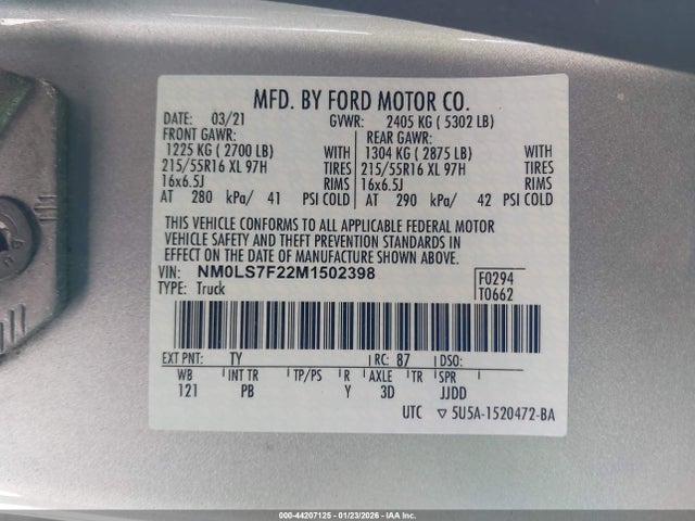 Ford Transit Connect Xlt 2021 NM0LS7F22M1502398 Image 8