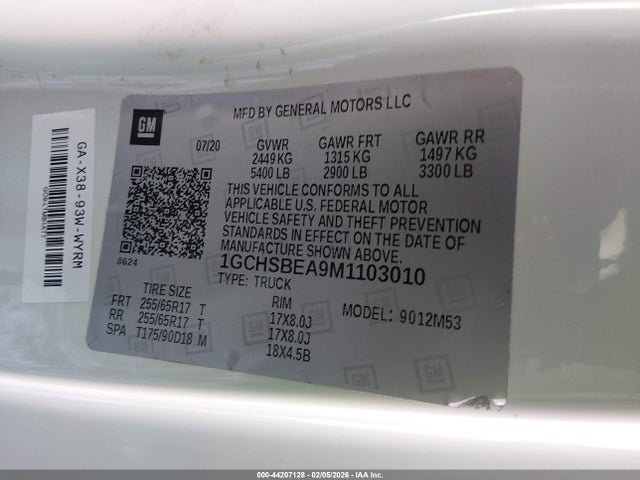 1GCHSBEA9M1103010 Chevrolet Colorado 2wd Long Box Wt